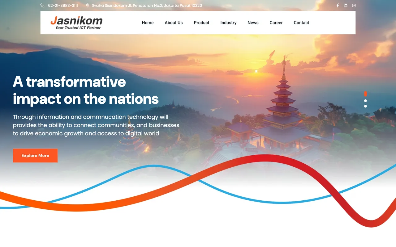 Tampilan website Jasnikom